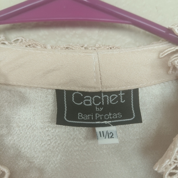 vintage Cachet by Bari Protas women's jacket with lace at the edge size 11/12 - Picture 13 of 14